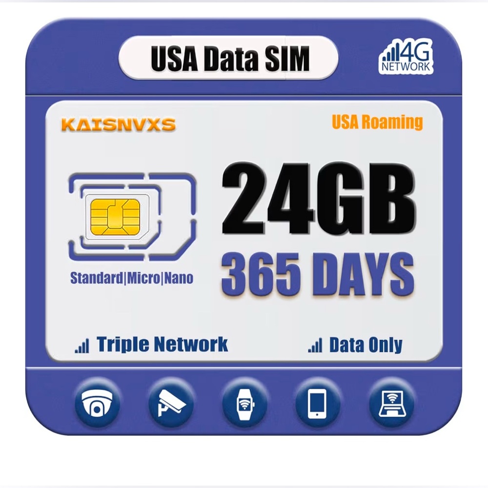 KAISNVXS USA Data SIM 24GB